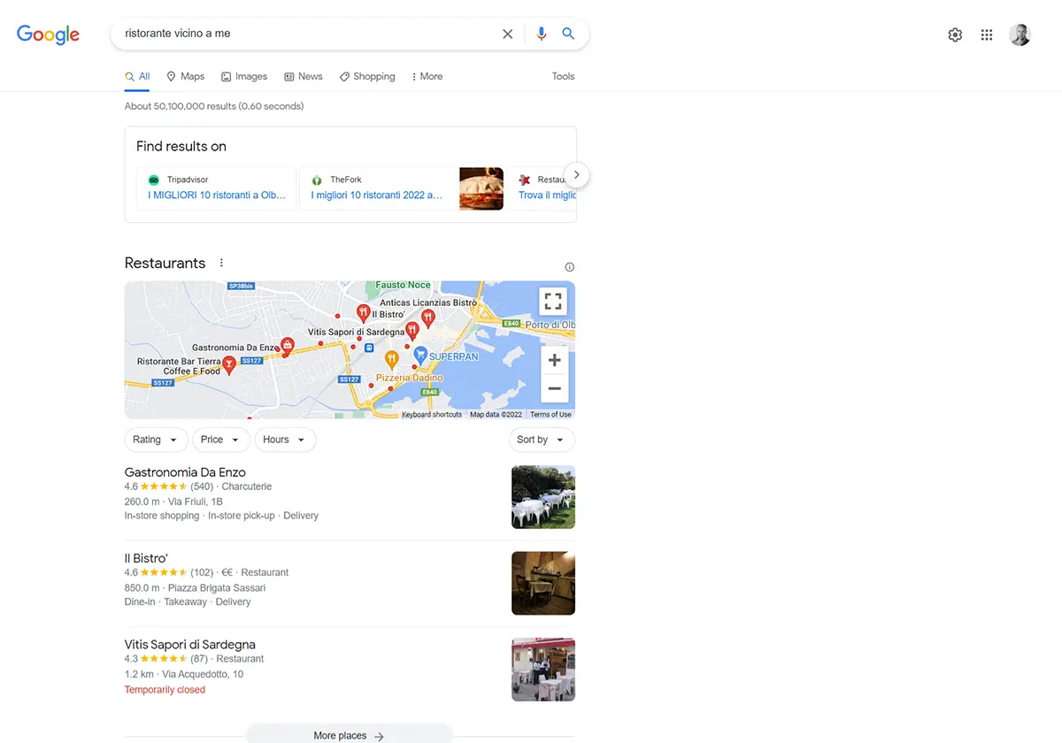 Essere su Google Maps è indispensabile per una attività locale.