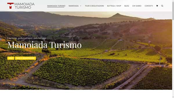 screenshot del sito Mamoiada Turismo